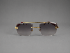 Black Gradient Gold Accent Luxury Sunglasses