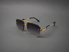 Classic Black Square Gold Frame Sunglasses