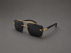 Luxury Black Square Polarized Sunglasses