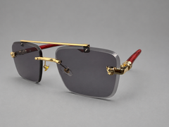 Black Gradient Gold Accent Luxury Sunglasses