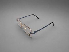 Modern Rimless Blue Accent Eyewear