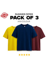 Premium Plain T-Shirt Pack Of 3