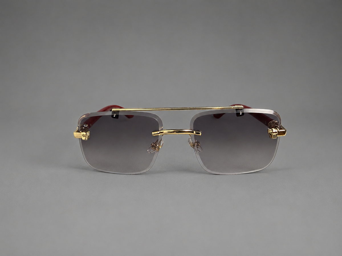 Black Gradient Gold Accent Luxury Sunglasses