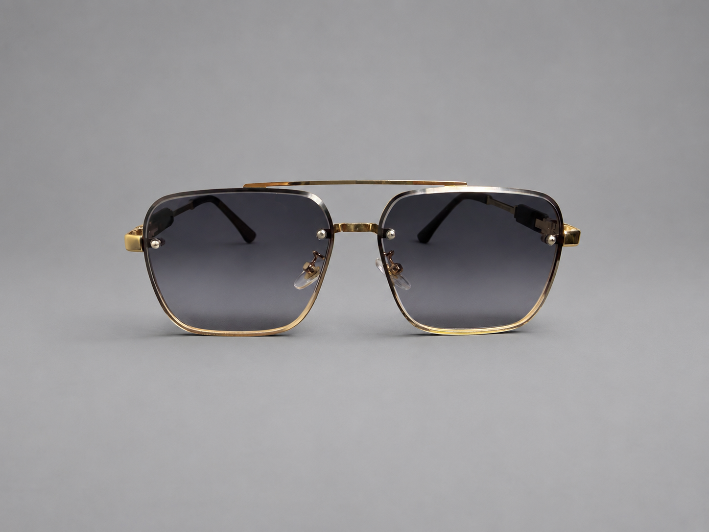 Classic Black Square Gold Frame Sunglasses