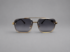 Classic Black Square Gold Frame Sunglasses