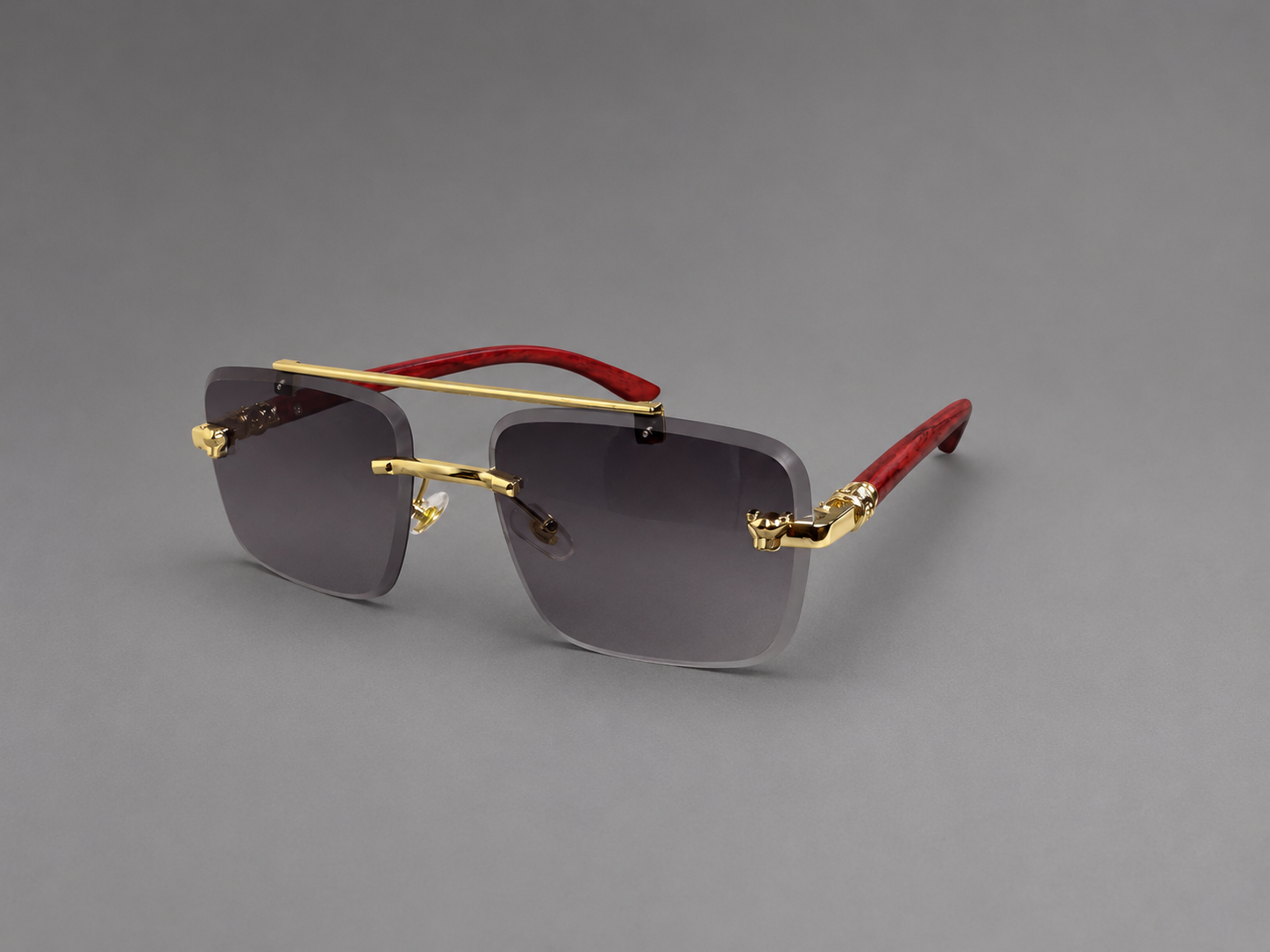 Black Gradient Gold Accent Luxury Sunglasses
