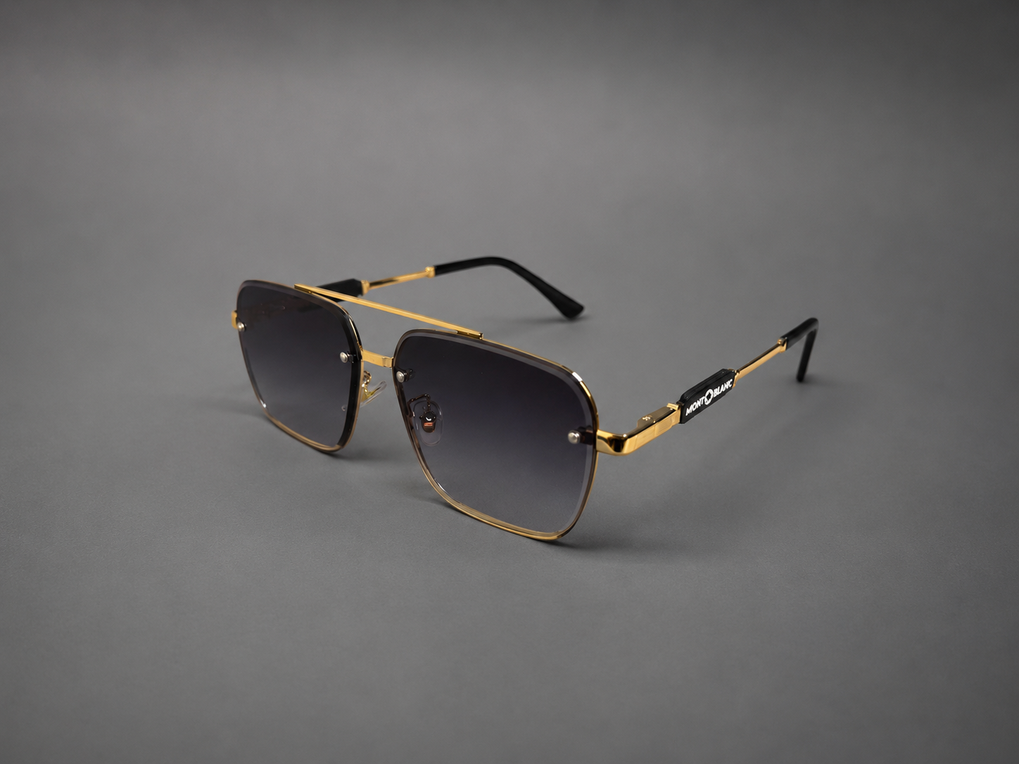 Classic Black Square Gold Frame Sunglasses