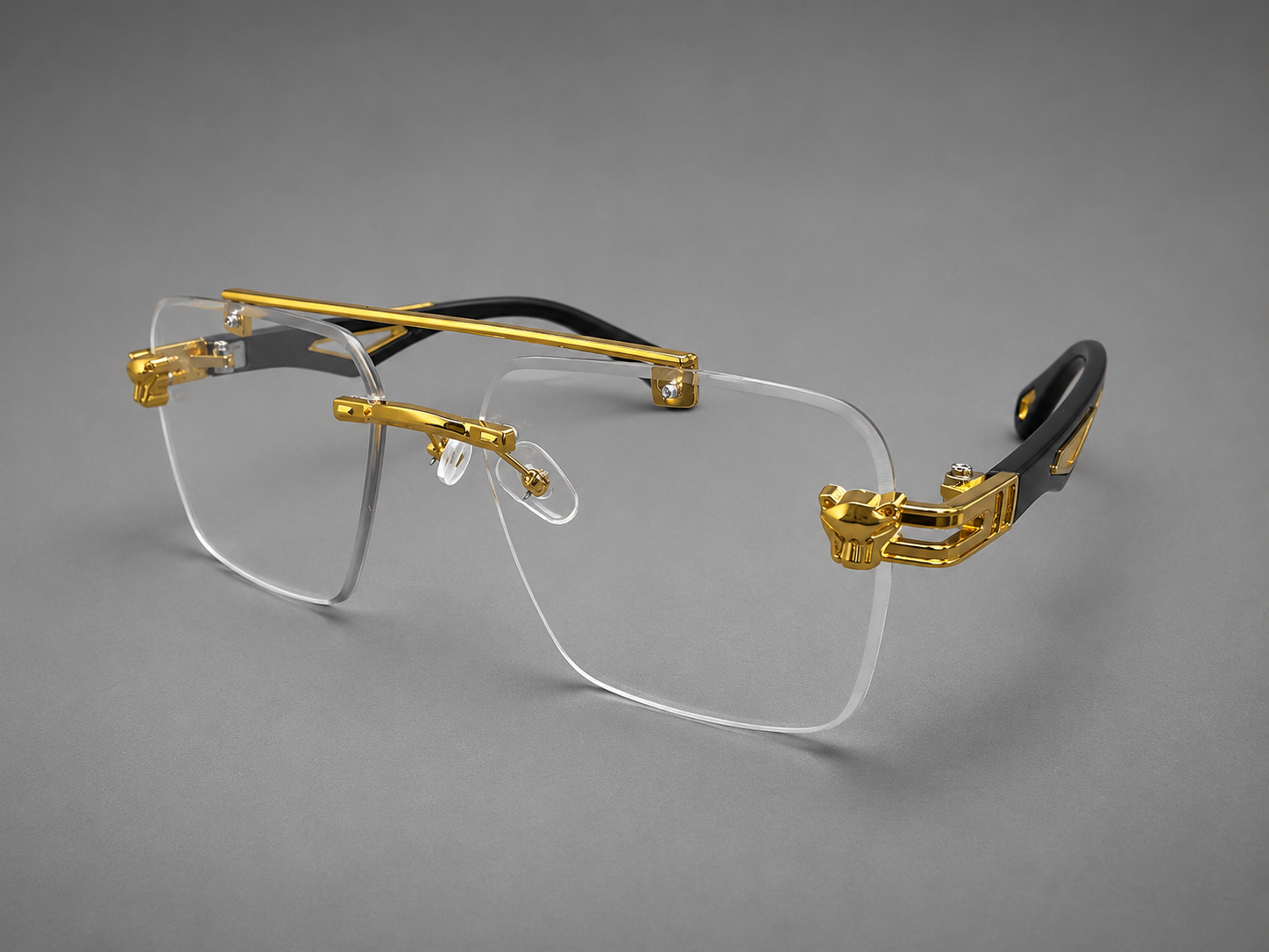 Luxury Rimless Gold Accent Eyewear
