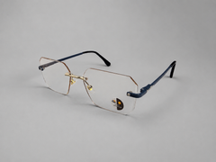 Modern Rimless Blue Accent Eyewear