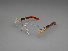 Elegant Rimless Crystal Gold Eyewear