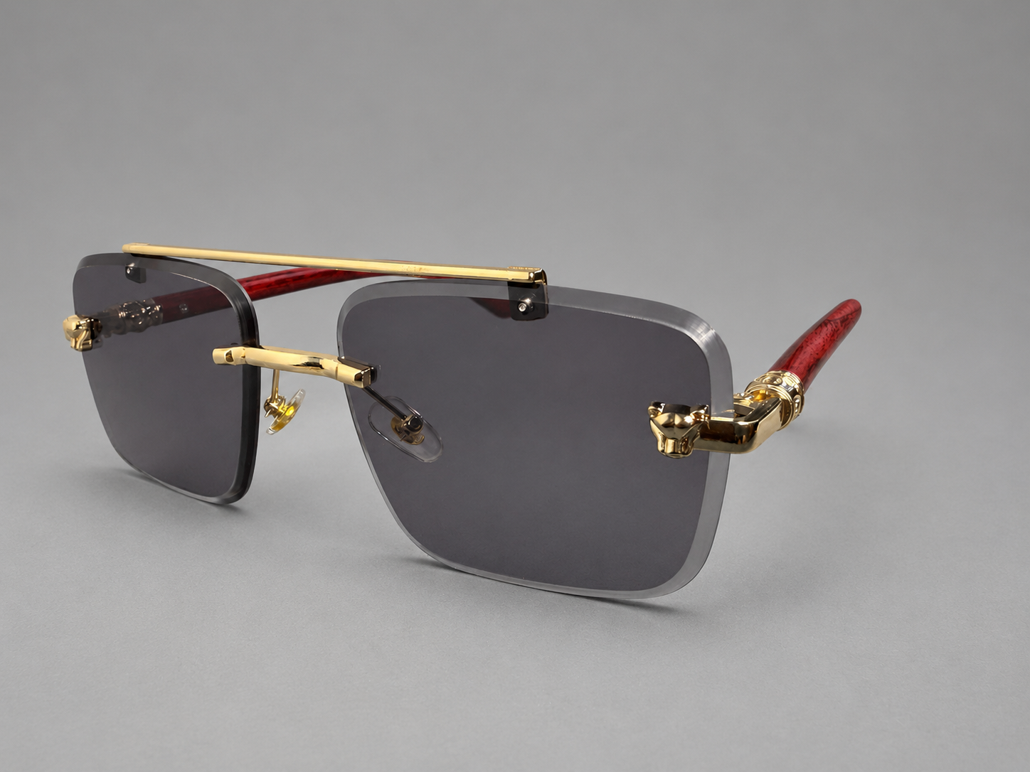 Black Gradient Gold Accent Luxury Sunglasses