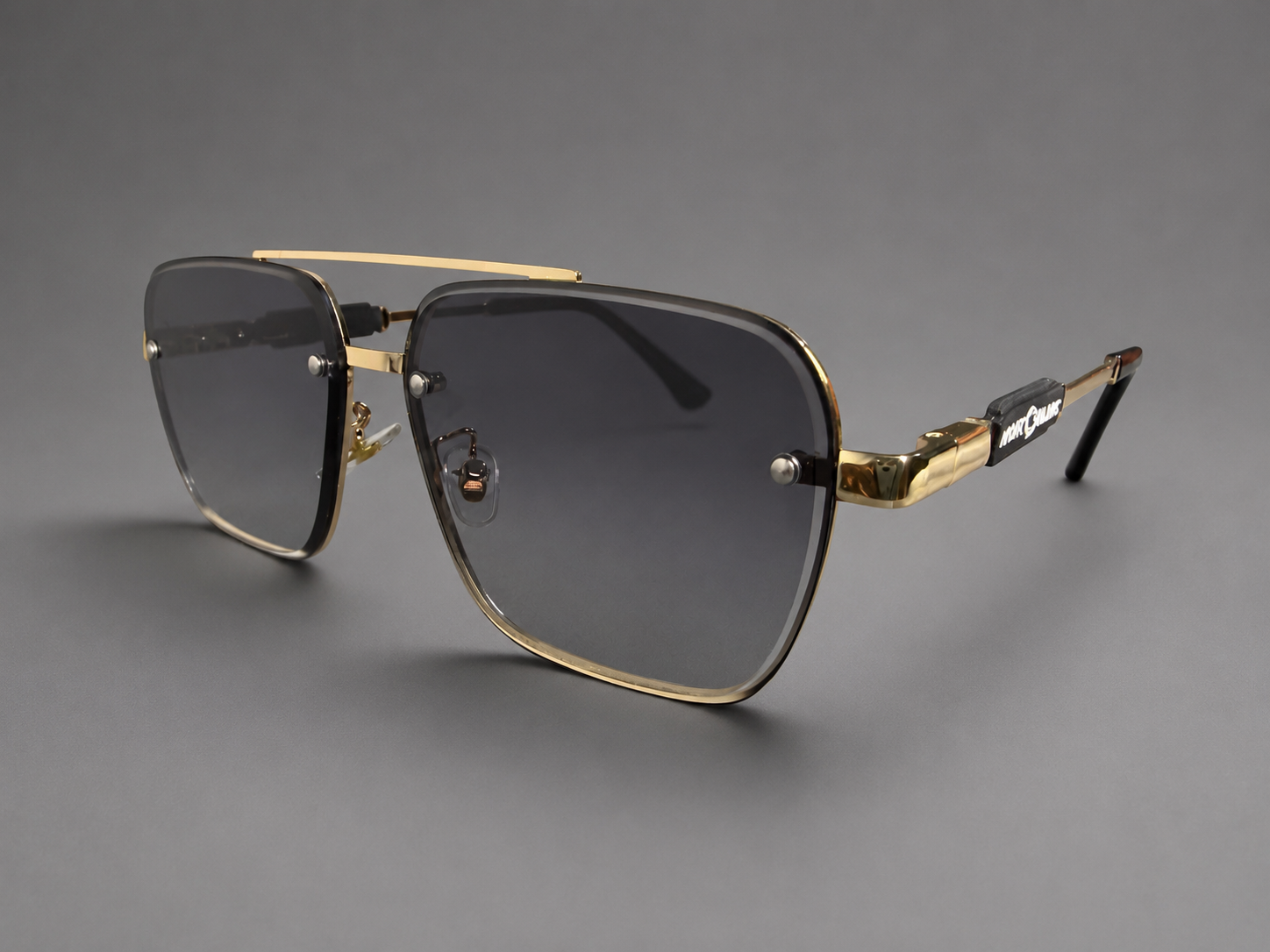 Classic Black Square Gold Frame Sunglasses