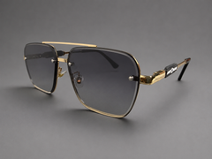 Classic Black Square Gold Frame Sunglasses