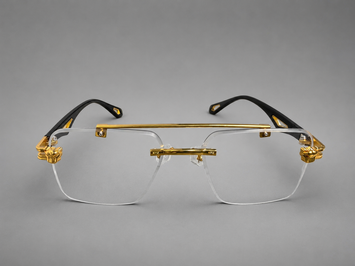 Luxury Rimless Gold Accent Eyewear