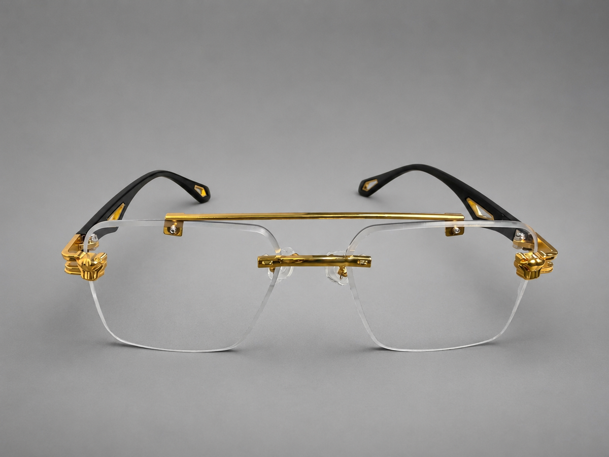 Luxury Rimless Gold Accent Eyewear