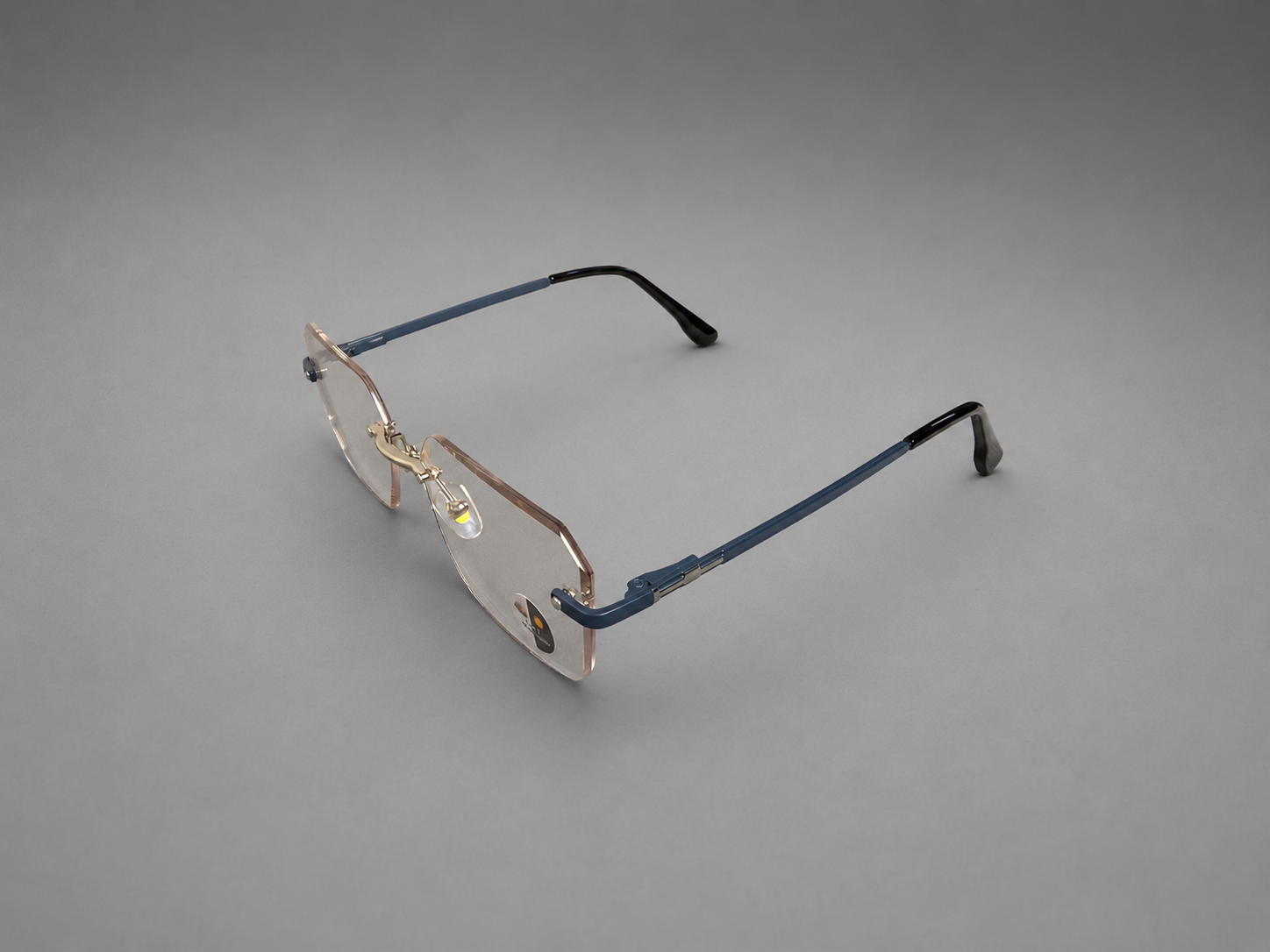 Modern Rimless Blue Accent Eyewear