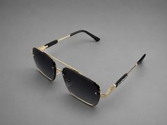 Classic Black Square Gold Frame Sunglasses