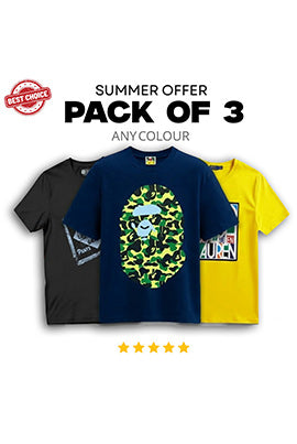 Premium Graphic Printed Tees Pack Of 3