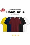 Premium Plain T-Shirt Pack Of 5
