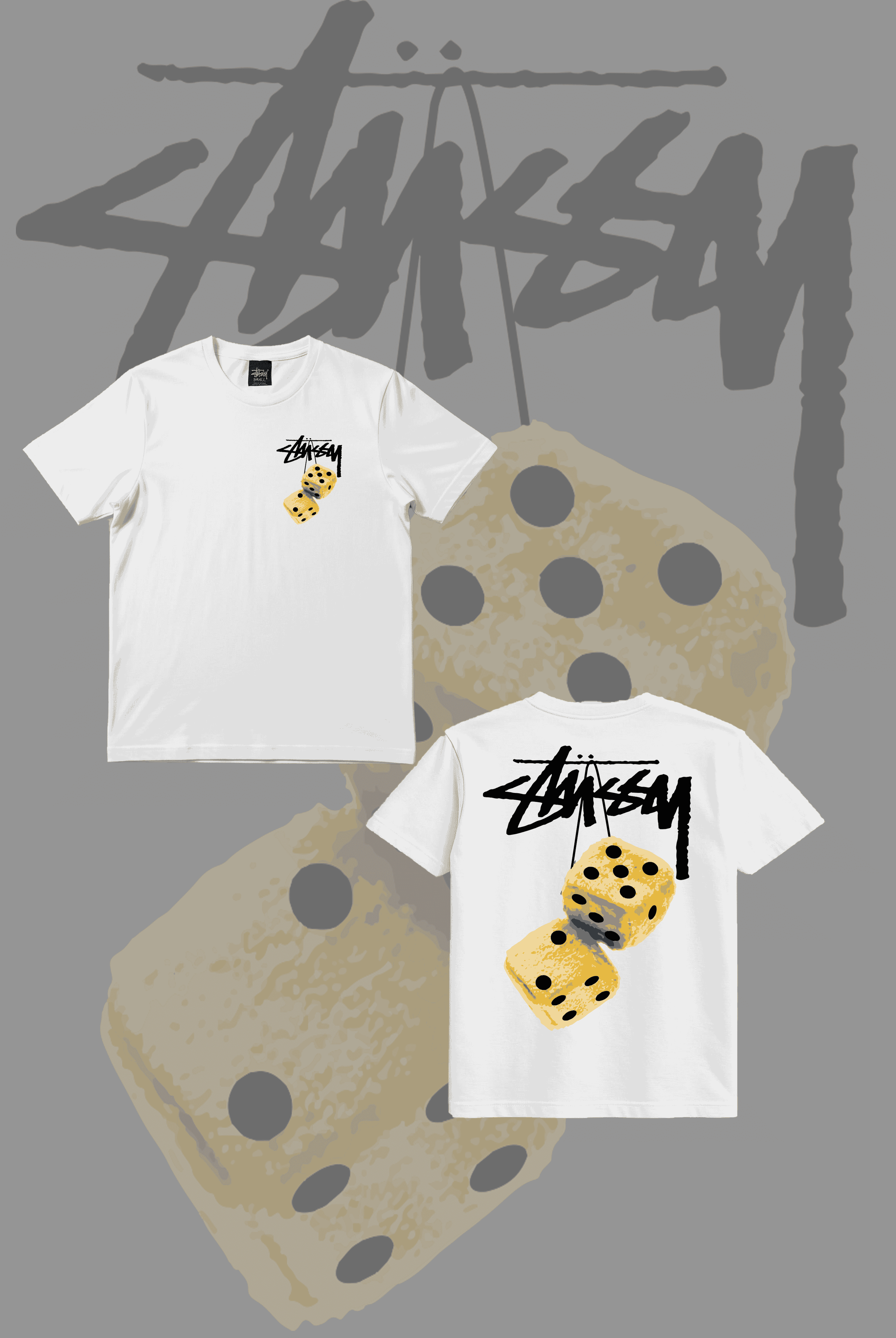 Stusy Yellow Dice T-Shirt