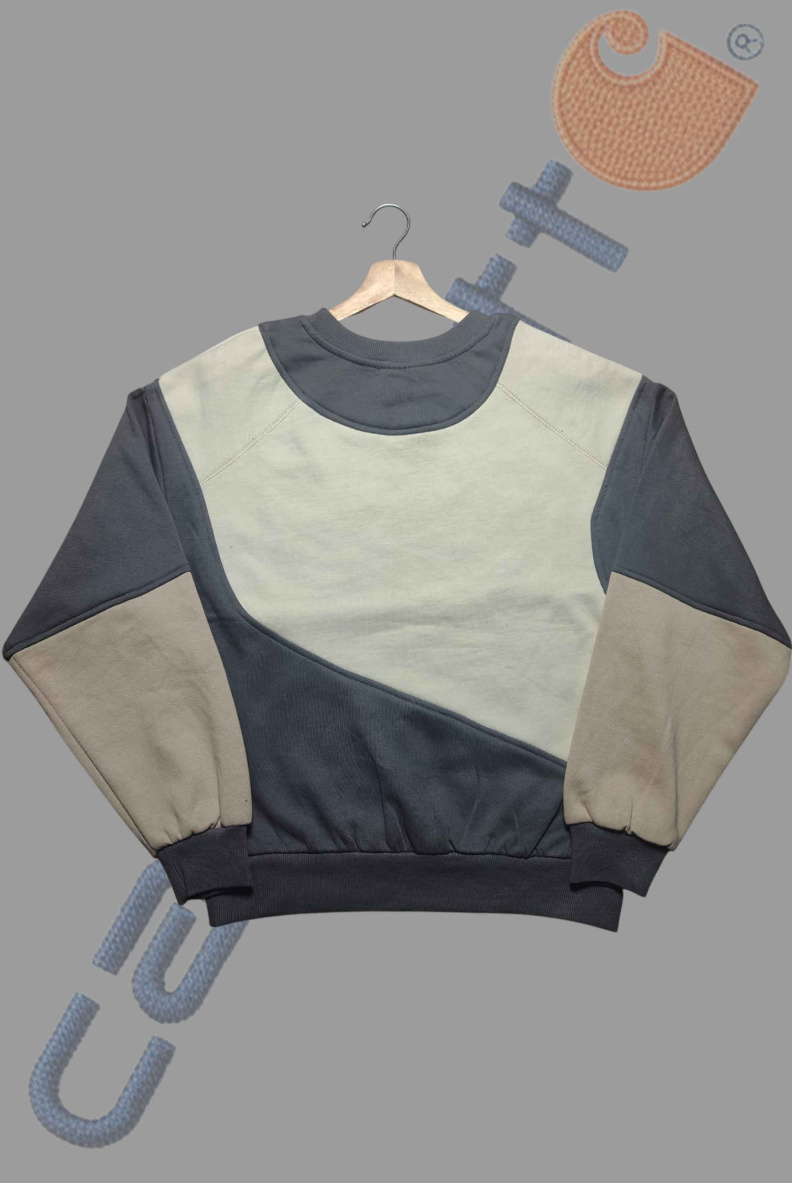 Carhart Black And Gray Patch Work II Sweats Shirts